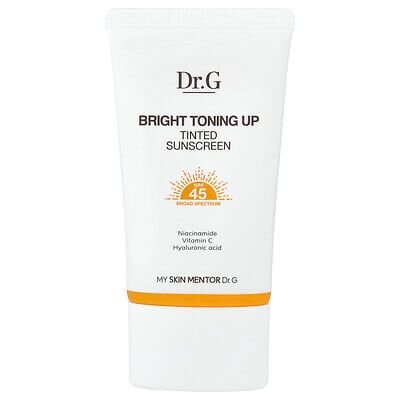 Dr. G, Bright Toning Up, Tinted Sunscreen, SPF 45, 1.69 fl oz (50 ml) Dr. G, Bright Toning Up, Tinted Sunscreen, SPF 45, 1.69 fl oz (50 ml)