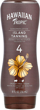 Care+ Hawaiian Tropic, Island Tanning, Sunscreen Lotion, Cocoa Butter, SPF 4, 8 fl oz (236 ml)