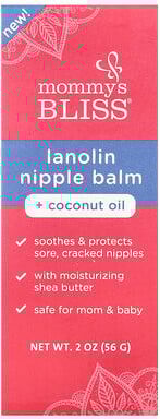 Mommy's Bliss, Lanolin Nipple Balm + Coconut Oil, 2 oz (56 g)