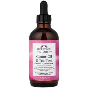 Heritage Store, Castor Oil & Tea Tree, Clarifying Scalp Treatment, All Hair Types, 4 fl oz (118 ml) Heritage Store, Castor Oil & Tea Tree, Clarifying Scalp Treatment, All Hair Types, 4 fl oz (118 ml)