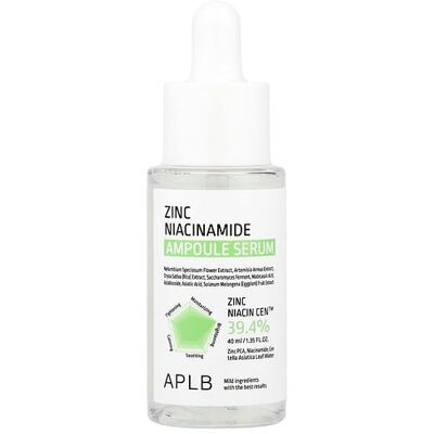 APLB, Zinc Niacinamide Ampoule Serum , 1.35 fl oz (40 ml) APLB, Zinc Niacinamide Ampoule Serum , 1.35 fl oz (40 ml)