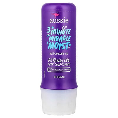 Aussie, 3 Minute Miracle Moist, Detangling Deep Conditioner, For Straight, Wavy, Curly Hair, 8 fl oz (236 ml) Aussie, 3 Minute Miracle Moist, Detangling Deep Conditioner, For Straight, Wavy, Curly Hair, 8 fl oz (236 ml)
