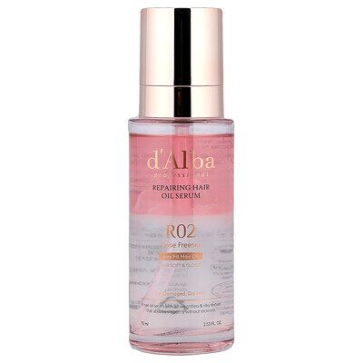 d'Alba, Professional, Repairing Hair Oil Serum, For Damaged, Dry Hair, R02 Rose Freesia, 2.53 fl oz (75 ml) d'Alba, Professional, Repairing Hair Oil Serum, For Damaged, Dry Hair, R02 Rose Freesia, 2.53 fl oz (75 ml)