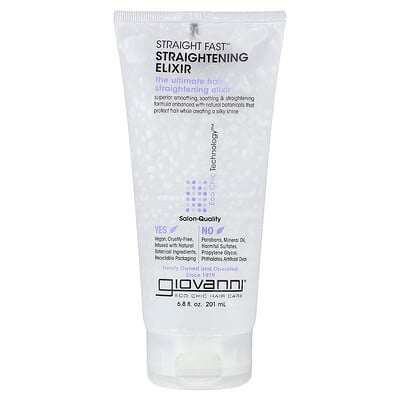 Giovanni, Straight Fast™, Straightening Elixir, 6.8 fl oz (201 ml) Giovanni, Straight Fast™, Straightening Elixir, 6.8 fl oz (201 ml)