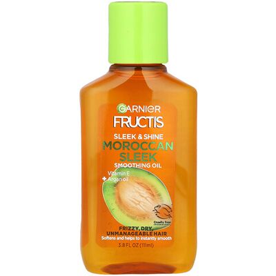 Garnier, Fructis, Sleek & Shine, Moroccan Sleek Smoothing Oil, 3.8 fl oz (111 ml) Garnier, Fructis, Sleek & Shine, Moroccan Sleek Smoothing Oil, 3.8 fl oz (111 ml)
