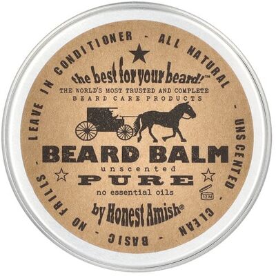 Honest Amish, Pure Beard Balm, Unscented, 2 oz (60 ml) Honest Amish, Pure Beard Balm, Unscented, 2 oz (60 ml)