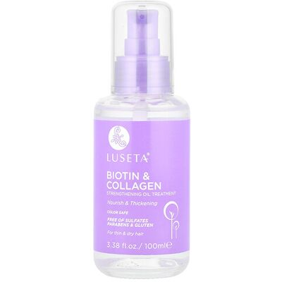 Luseta Beauty, Biotin & Collagen, Strengthening Oil Treatment, For Thin & Dry Hair, 3.38 fl oz (100 ml) Luseta Beauty, Biotin & Collagen, Strengthening Oil Treatment, For Thin & Dry Hair, 3.38 fl oz (100 ml)