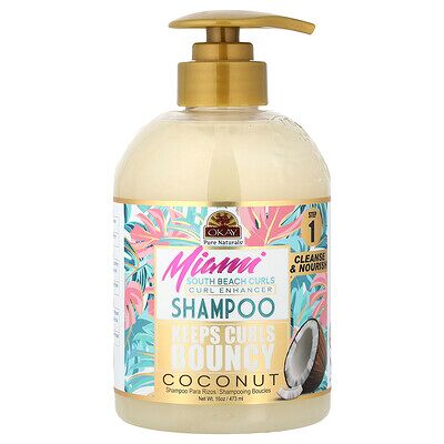 Okay Pure Naturals, Miami South Beach Curls, Curl Enhancer Shampoo, Coconut, 16 oz (473 ml) Okay Pure Naturals, Miami South Beach Curls, Curl Enhancer Shampoo, Coconut, 16 oz (473 ml)