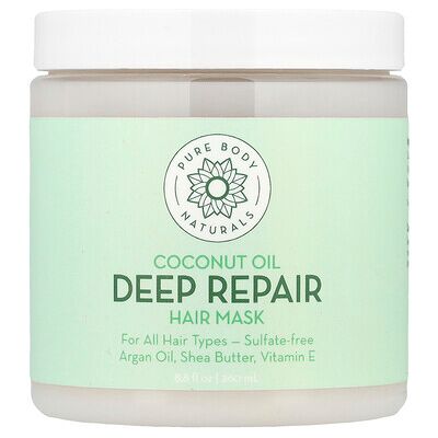 Pure Body Naturals, Coconut Oil Deep Repair Hair Mask, 8.8 fl oz (260 ml) Pure Body Naturals, Coconut Oil Deep Repair Hair Mask, 8.8 fl oz (260 ml)