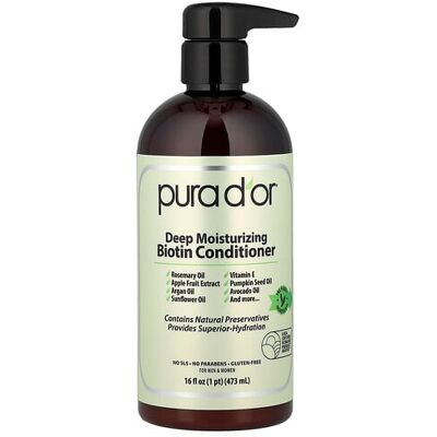 Pura D'or, Deep Moisturizing Biotin Conditioner, 16 fl oz (473 ml) Pura D'or, Deep Moisturizing Biotin Conditioner, 16 fl oz (473 ml)