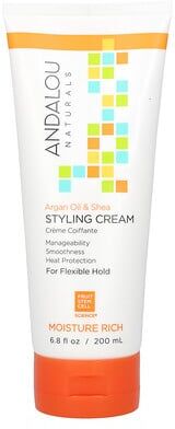 Care+ Andalou Naturals, Styling Cream, Argan Oil and Shea, Moisture Rich, 6.8 fl oz (200 ml)