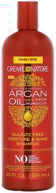Care+ Creme Of Nature, Certified Natural Argan Oil From Morocco, Sulfate Free Moisture & Shine Shampoo, 20 fl oz (591 ml)
