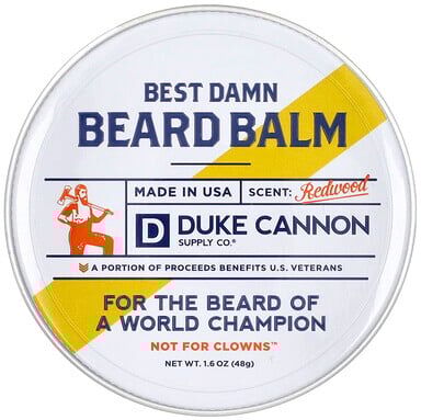 Care+ Duke Cannon Supply Co., Best Damn Beard Balm, Redwood, 1.6 oz (48 g)
