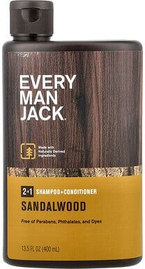 Care+ Every Man Jack, 2-In-1 Shampoo & Conditioner, Sandalwood, 13.5 fl oz (400 ml)