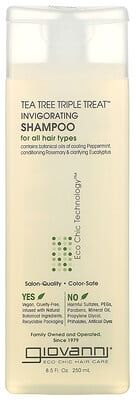 Care+ Giovanni, Tea Tree Triple Treat, Invigorating Shampoo, For All Hair Types, 8.5 fl oz (250 ml)