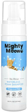 Mighty Mutt, Mighty Meow, Waterless Foam Shampoo, For Cats, Fragrance Free, 8 fl oz (237 ml)