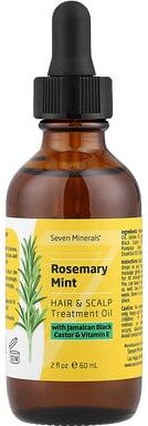 Seven Minerals Rosemary Mint, Hair & Scalp Treatment Oil, With Jamaican Black Castor & Vitamin E , 2 fl oz (60 ml)