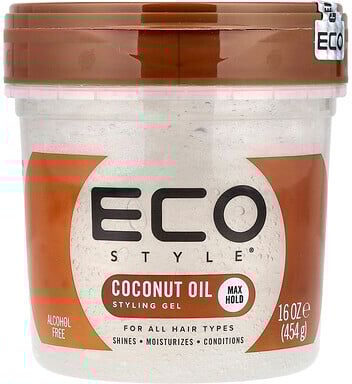 Care+ Eco Style, Styling Gel, Max Hold, All Hair Types, Coconut Oil, 16 oz (454 g)