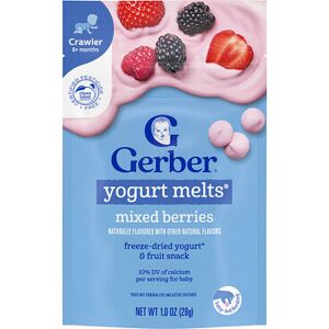 Gerber Yogurt Melts®, 8+ Months, Mixed Berries, 1 oz (28 g) Gerber Yogurt Melts®, 8+ Months, Mixed Berries, 1 oz (28 g)