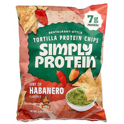 Simply Protein, Restaurant-Style Tortilla Protein Chips, Habanero, 4.58 oz (130 g) Simply Protein, Restaurant-Style Tortilla Protein Chips, Habanero, 4.58 oz (130 g)