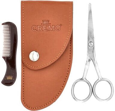 Care+ Cremo, Premium Quality Beard Shears with Mini Comb & Case, 3 Piece Kit