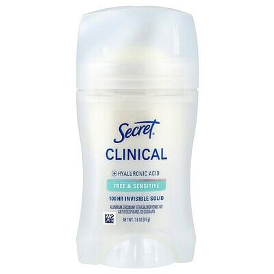 Secret, Clinical 72 HR Invisible Solid Deodorant, Free & Sensitive , 1.6 oz (45 g) Secret, Clinical 72 HR Invisible Solid Deodorant, Free & Sensitive , 1.6 oz (45 g)