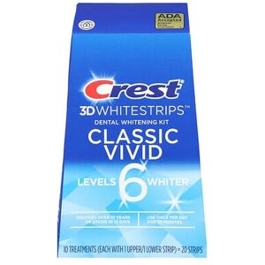 Crest, 3D Whitestrips™, Dental Whitening Kit, Classic Vivid, 20 Strips Crest, 3D Whitestrips™, Dental Whitening Kit, Classic Vivid, 20 Strips