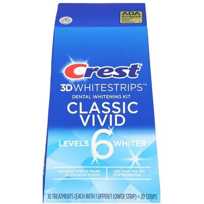 Crest, 3D Whitestrips™, Dental Whitening Kit, Classic Vivid, 20 Strips Crest, 3D Whitestrips™, Dental Whitening Kit, Classic Vivid, 20 Strips