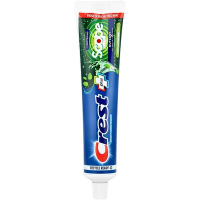 Crest, Plus, Scope, Outlast + Whitening, Anticavity Fluoride Toothpaste, Mint, 5.4 oz (153 g) Crest, Plus, Scope, Outlast + Whitening, Anticavity Fluoride Toothpaste, Mint, 5.4 oz (153 g)