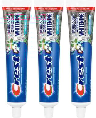 Care+ Crest, Plus, Fluoride Anticavity Toothpaste, Baking Soda & Peroxide Whitening, Fresh Mint, 3 Pack, 5.7 oz (161 g) Each