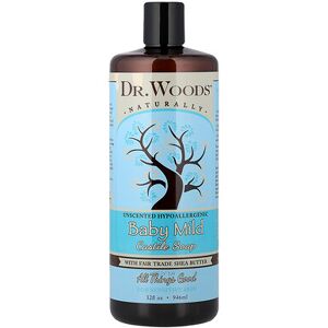 Dr. Woods, Baby Mild Castile Soap with Fair Trade Shea Butter, For Sensitive Skin, Unscented, 32 fl oz (946 ml) Dr. Woods, Baby Mild Castile Soap with Fair Trade Shea Butter, For Sensitive Skin, Unscented, 32 fl oz (946 ml)