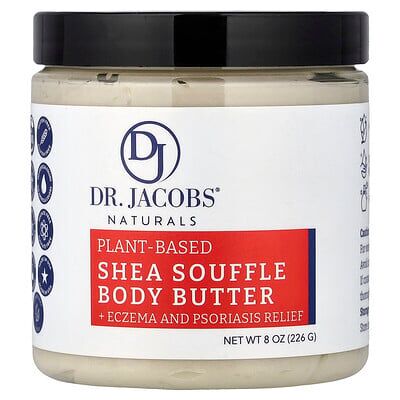 Dr. Jacobs Naturals, Plant-Based Shea Souffle Body Butter, Fragrance Free, 8 oz (226 g) Dr. Jacobs Naturals, Plant-Based Shea Souffle Body Butter, Fragrance Free, 8 oz (226 g)