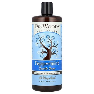 Dr. Woods, Castile Soap with Fair Trade Shea Butter, Peppermint , 32 fl oz (946 ml) Dr. Woods, Castile Soap with Fair Trade Shea Butter, Peppermint , 32 fl oz (946 ml)