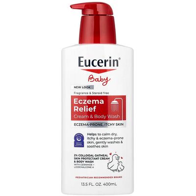 Eucerin Baby, Eczema Relief Cream & Body Wash, Fragrance Free, 13.5 fl oz (400 ml) Eucerin Baby, Eczema Relief Cream & Body Wash, Fragrance Free, 13.5 fl oz (400 ml)