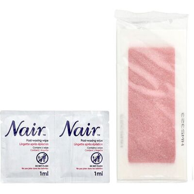Nair, Wax Ready Strips, For Legs & Body, Orchid & Cherry Blossom Extracts, 40 Wax Strips + 6 Post Wipes Nair, Wax Ready Strips, For Legs & Body, Orchid & Cherry Blossom Extracts, 40 Wax Strips + 6 Post Wipes