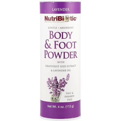 NutriBiotic, Body & Foot Powder with Grapefruit Seed Extract & Lavender Oil, Lavender, 4 oz (113 g) NutriBiotic, Body & Foot Powder with Grapefruit Seed Extract & Lavender Oil, Lavender, 4 oz (113 g)