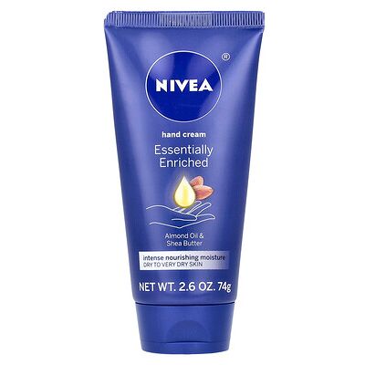 Nivea, Essentially Enriched Hand Cream, Almond Oil & Shea Butter, 2.6 oz (74 g) Nivea, Essentially Enriched Hand Cream, Almond Oil & Shea Butter, 2.6 oz (74 g)