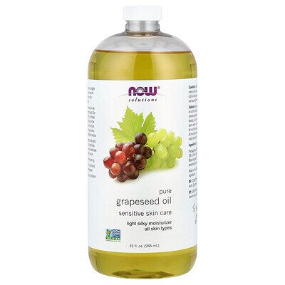 NOW Foods, Solutions, Pure Grapeseed Oil, All Skin Types, 32 fl oz (946 ml) NOW Foods, Solutions, Pure Grapeseed Oil, All Skin Types, 32 fl oz (946 ml)