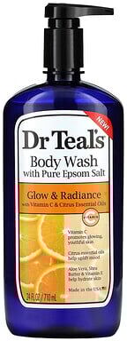 Care+ Dr. Teal's, Body Wash With Pure Epsom Salt, Glow & Radiance, 24 fl oz (710 ml)