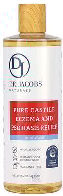 Care+ Dr. Jacobs Naturals, Pure Castile Eczema and Psoriasis Relief Body Wash, Fragrance Free, 16 oz (473 ml)