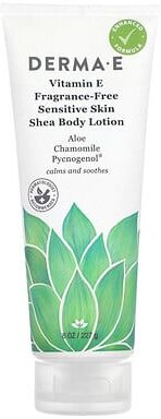 Care+ DERMA E, Vitamin E Sensitive Skin Shea Body Lotion, Fragrance-Free, 8 fl oz (227 ml)