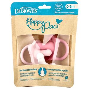 Dr. Brown's, HappyPaci™ Pacifier, 0-6 Months, Pink, Light Pink & White, 3 Count Dr. Brown's, HappyPaci™ Pacifier, 0-6 Months, Pink, Light Pink & White, 3 Count