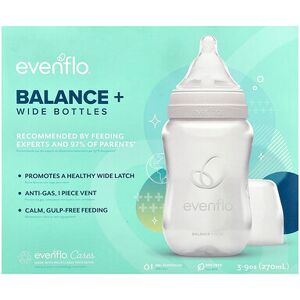 Evenflo Feeding, Balance+ Bottles, Wide, 0+ Months, Slow Flow, 3 Bottles, 9 oz (270 ml) Each Evenflo Feeding, Balance+ Bottles, Wide, 0+ Months, Slow Flow, 3 Bottles, 9 oz (270 ml) Each