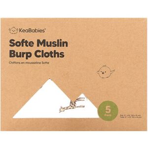 KeaBabies, Softe Muslin Burp Cloths, The Wild, 5 Pack KeaBabies, Softe Muslin Burp Cloths, The Wild, 5 Pack