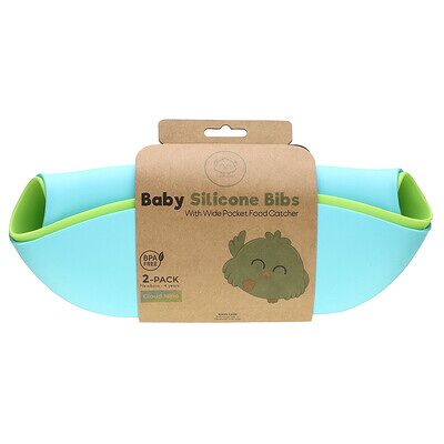 KeaBabies, Baby Silicone Bibs, Cloud Nine, Newborn - 4 Years, 2 Pack KeaBabies, Baby Silicone Bibs, Cloud Nine, Newborn - 4 Years, 2 Pack