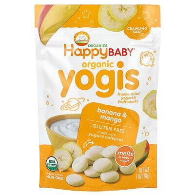Happy Family Organics, Happy Baby®, Organic Yogis, Freeze Dried Yogurt & Fruit Snacks, Crawling Baby, Banana & Mango, 1 oz (28 g) Happy Family Organics, Happy Baby®, Organic Yogis, Freeze Dried Yogurt & Fruit Snacks, Crawling Baby, Banana & Mango, 1 oz (28 g)