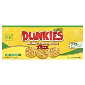 ChocZero, Premium Cookies, Golden Dunkies, Vanilla & Creme Cookies, Lemon, 12 Packs, 0.75 oz (21 g) Each ChocZero, Premium Cookies, Golden Dunkies, Vanilla & Creme Cookies, Lemon, 12 Packs, 0.75 oz (21 g) Each