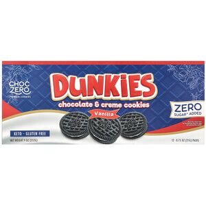 ChocZero, Dunkies, Chocolate & Cream Cookies, Vanilla, 12 Packs, 0.75 oz (21 g) Each ChocZero, Dunkies, Chocolate & Cream Cookies, Vanilla, 12 Packs, 0.75 oz (21 g) Each