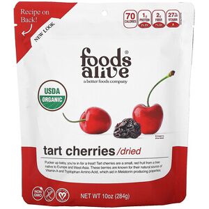 Foods Alive, Organic Tart Cherries, Dried, 10 oz (284 g) Foods Alive, Organic Tart Cherries, Dried, 10 oz (284 g)