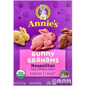 Annie's Homegrown, Organic Baked Bunny Graham Snacks, Neapolitan , 7.5 oz (213 g) Annie's Homegrown, Organic Baked Bunny Graham Snacks, Neapolitan , 7.5 oz (213 g)